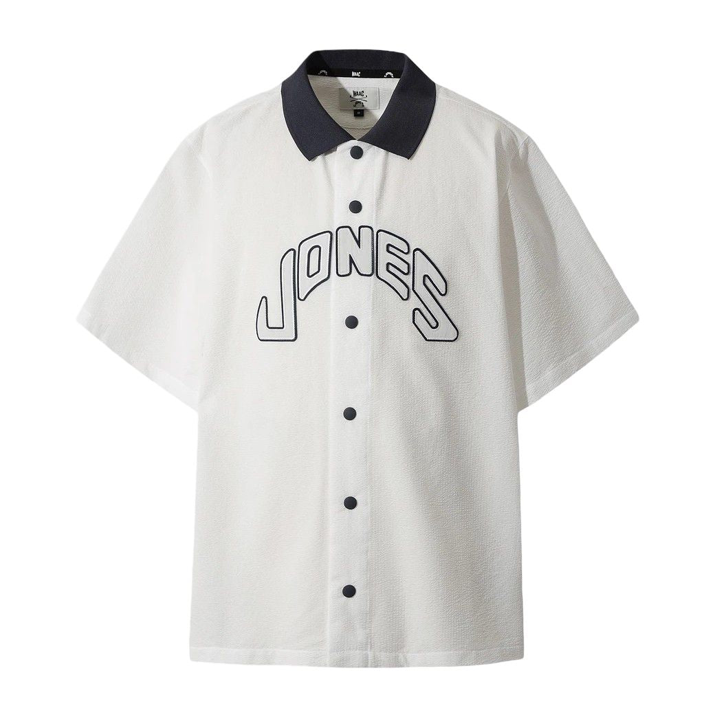 MEN ルーズフィット シアサッカーシャツ ホワイト