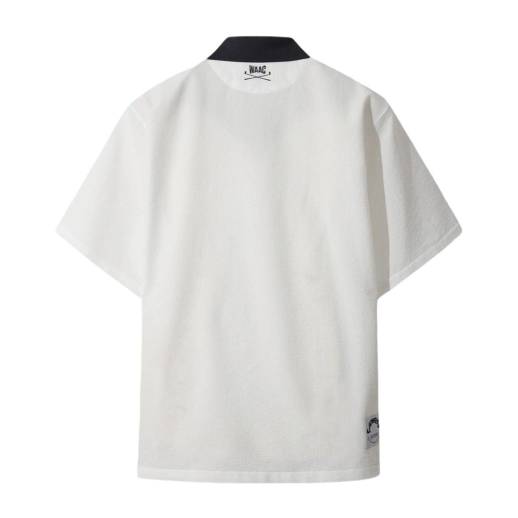 MEN ルーズフィット シアサッカーシャツ ホワイト