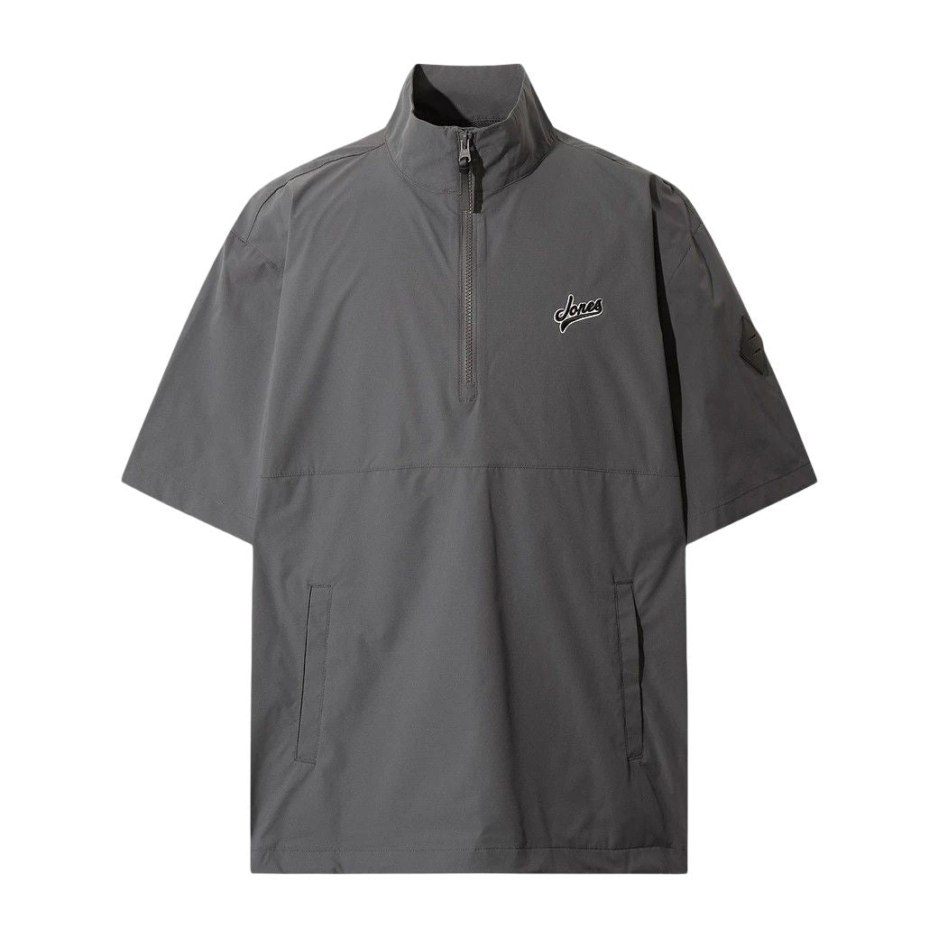 MEN ソリッド ハーフジップアノラック チャコール