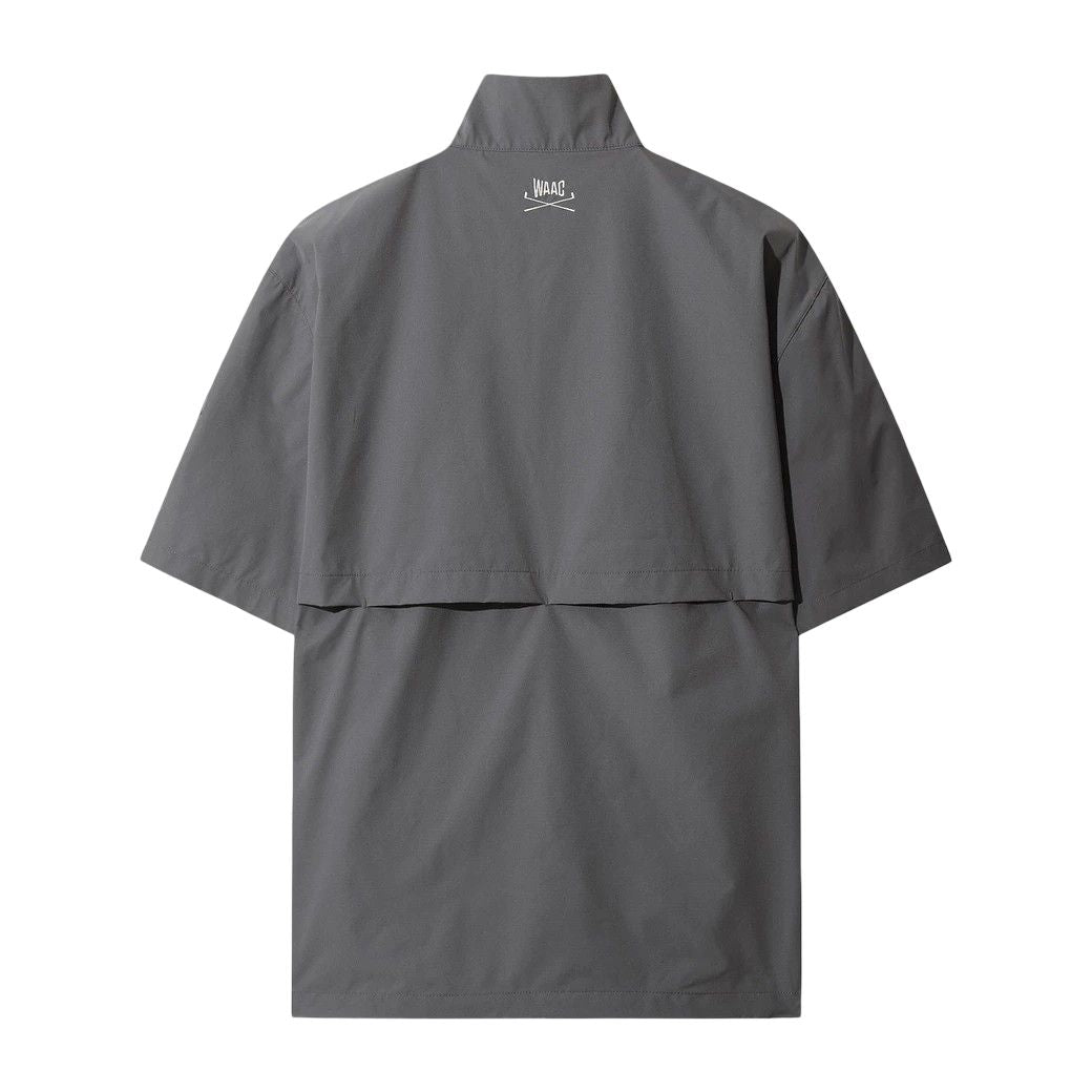 MEN ソリッド ハーフジップアノラック チャコール