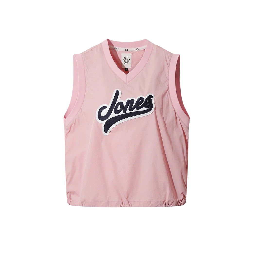 WOMEN Vネックウーブンベスト ピンク