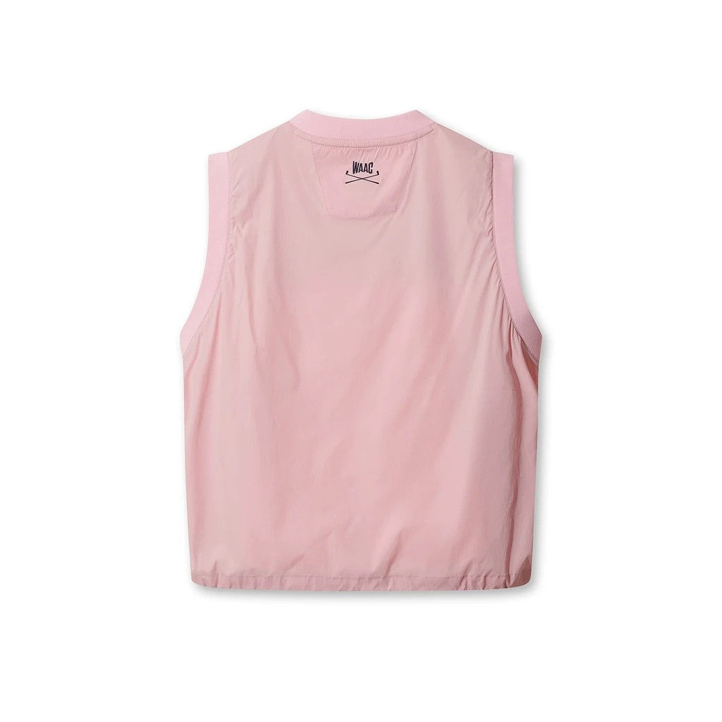 WOMEN Vネックウーブンベスト ピンク