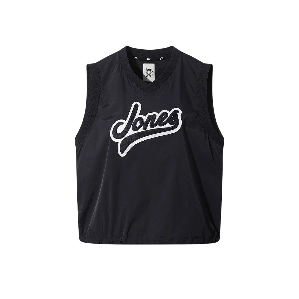 WOMEN Vネックウーブンベスト ネイビー