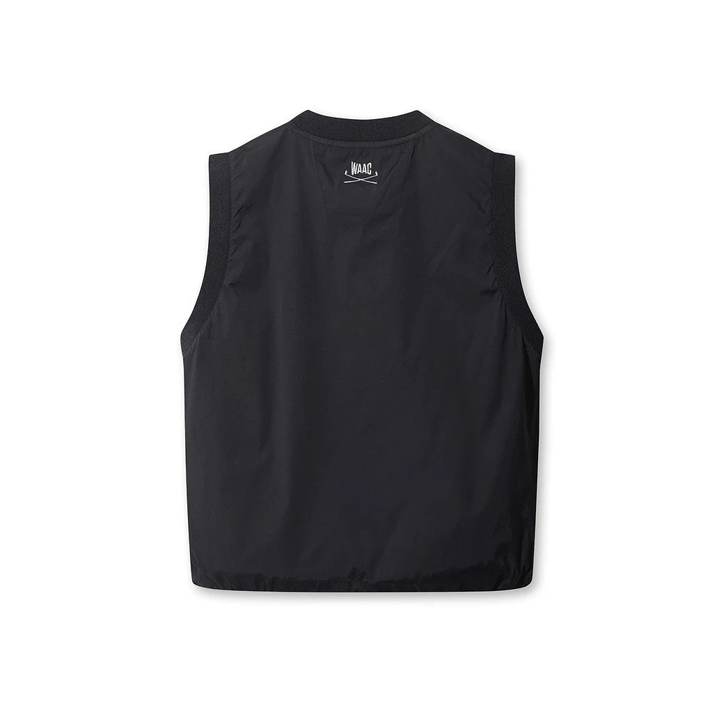 WOMEN Vネックウーブンベスト ネイビー