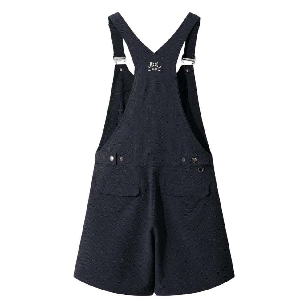 WOMEN シアサッカー オーバーオール ダークネイビー