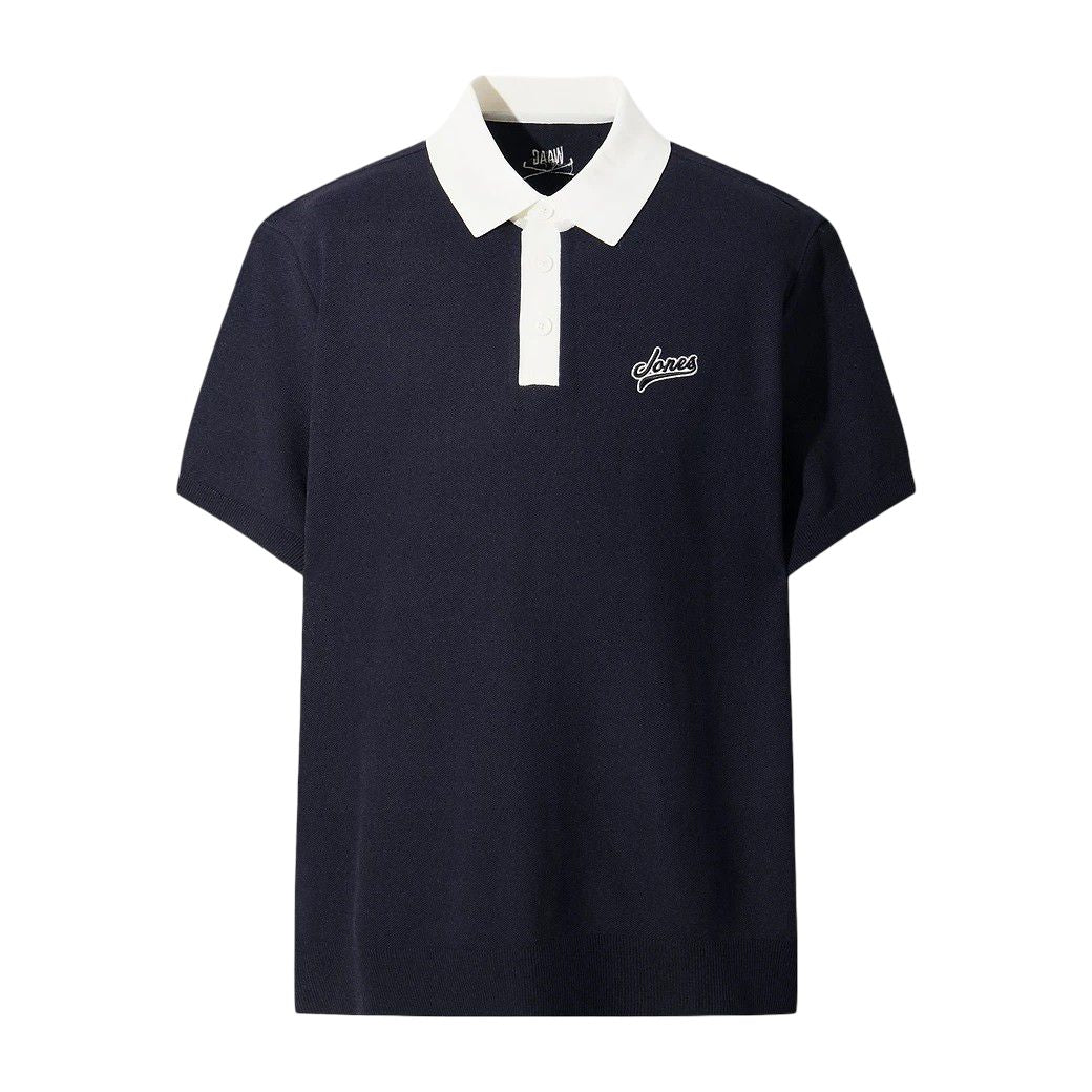 MEN ニットポロ ネイビー