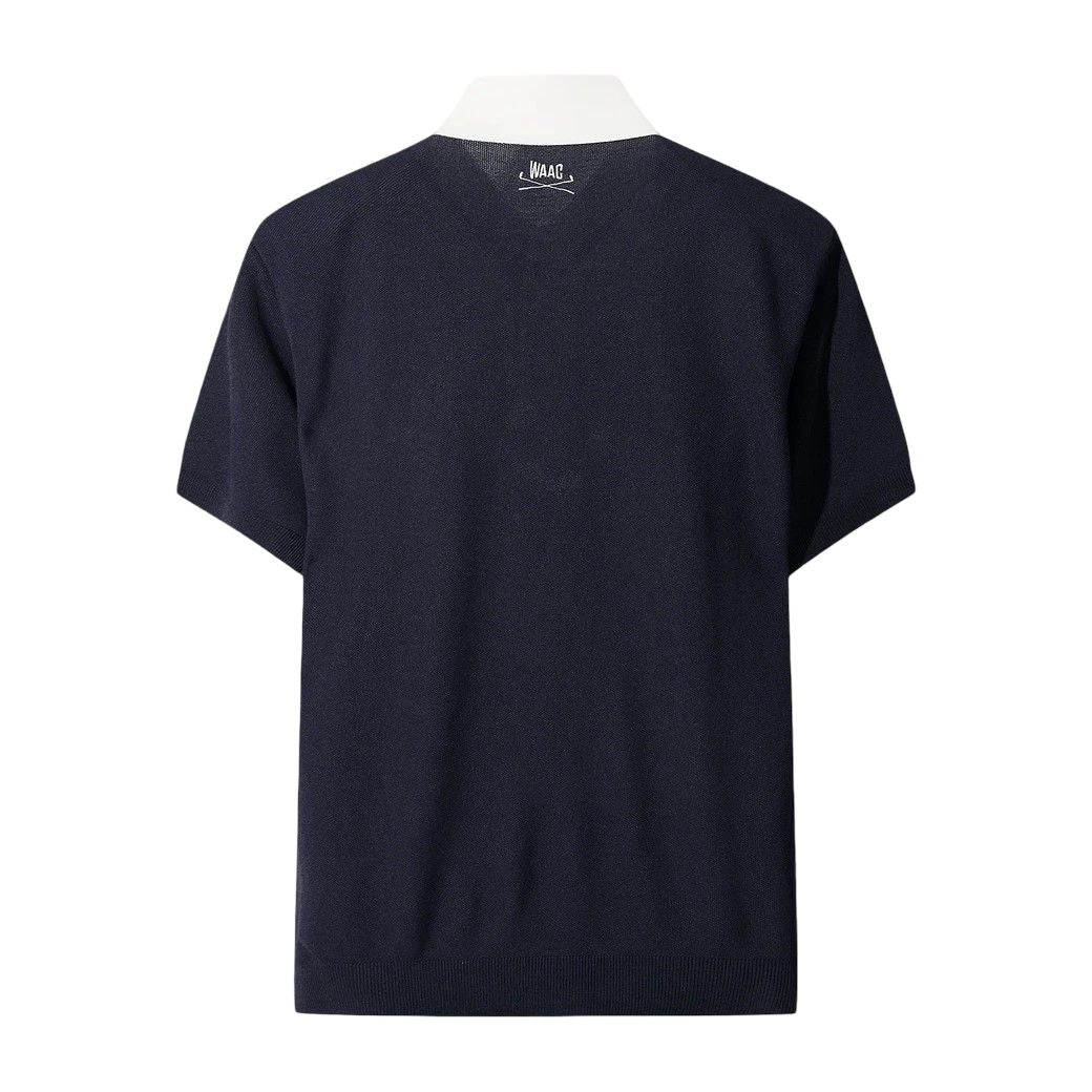 MEN ニットポロ ネイビー