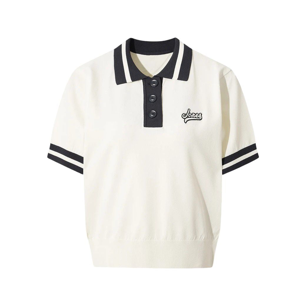 WOMEN ニットポロシャツ アイボリー