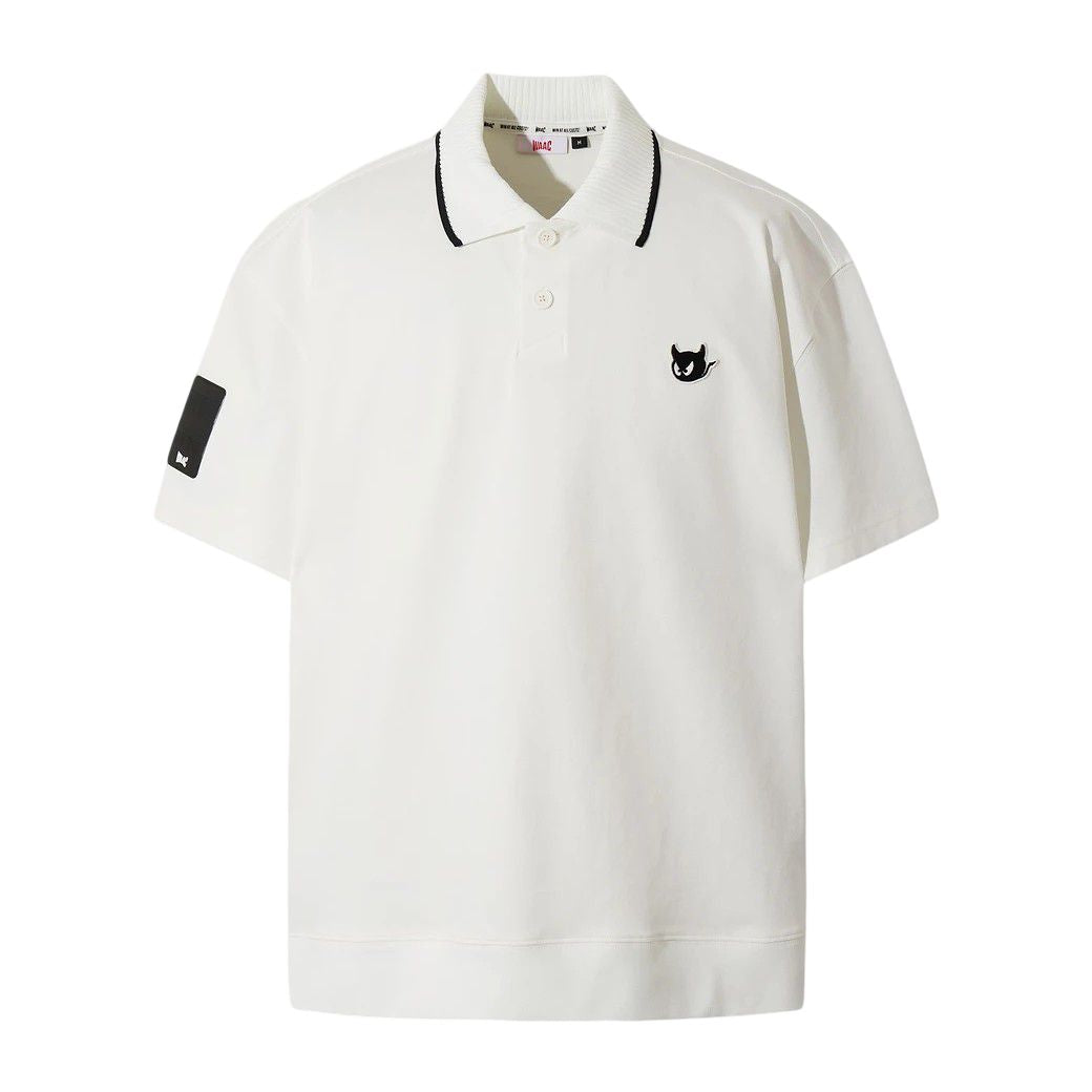 MEN ルーズフィット ポロスウェットシャツ ホワイト