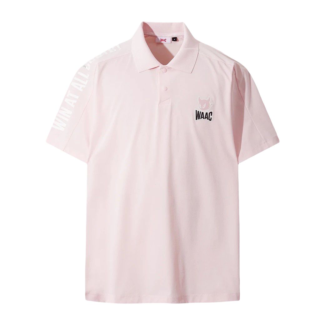 MEN ラグランスリーブ クールタッチポロシャツ ピンク