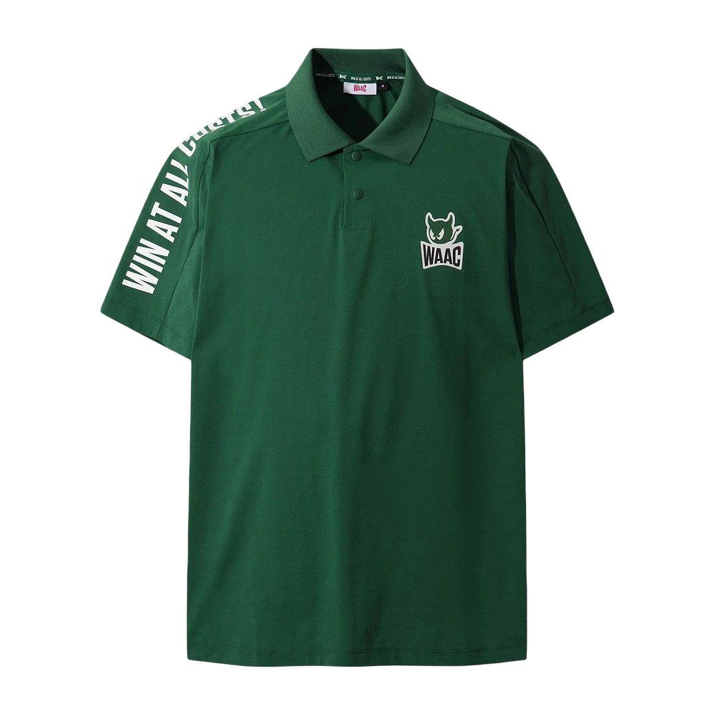 MEN ラグランスリーブ クールタッチポロシャツ ダークグリーン