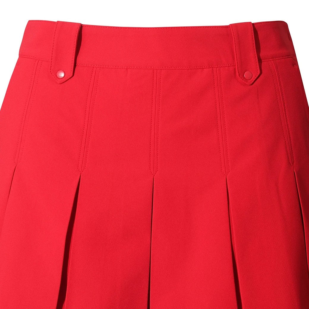 WOMEN ESSENTIAL プリーツスカート レッド