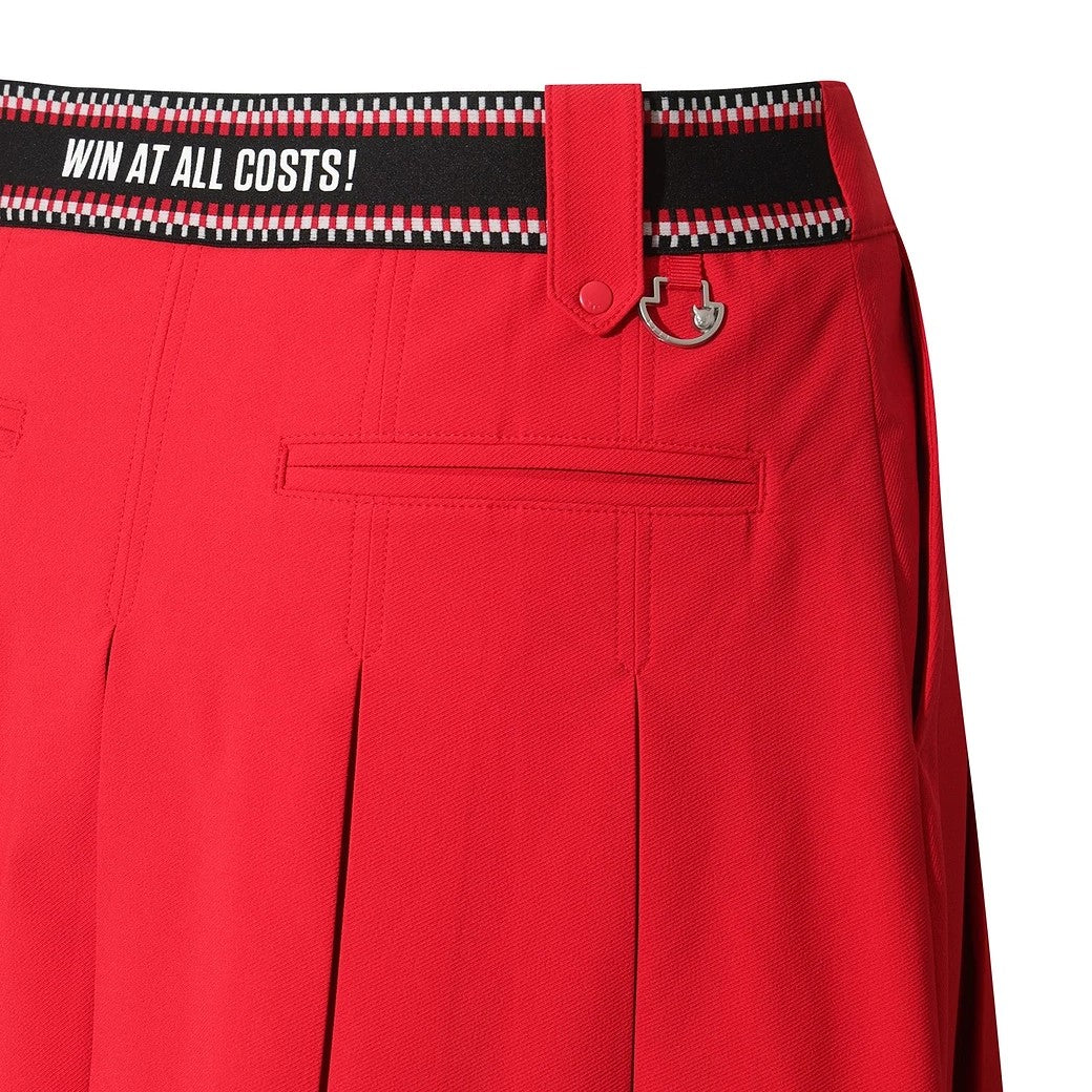 WOMEN ESSENTIAL プリーツスカート レッド