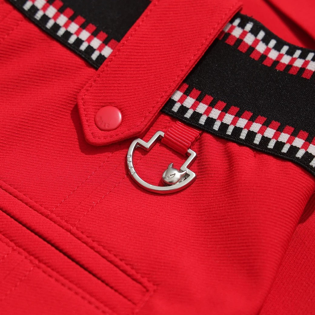 WOMEN ESSENTIAL プリーツスカート レッド