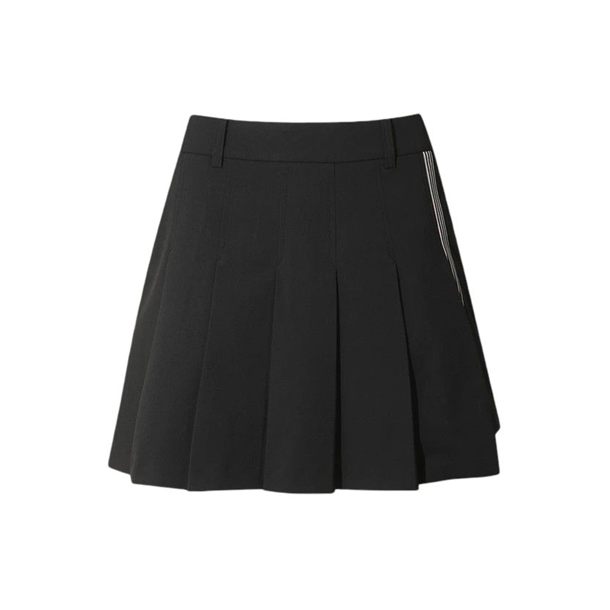 WOMEN ESSENTIAL アシンメトリープリーツスカート ブラック