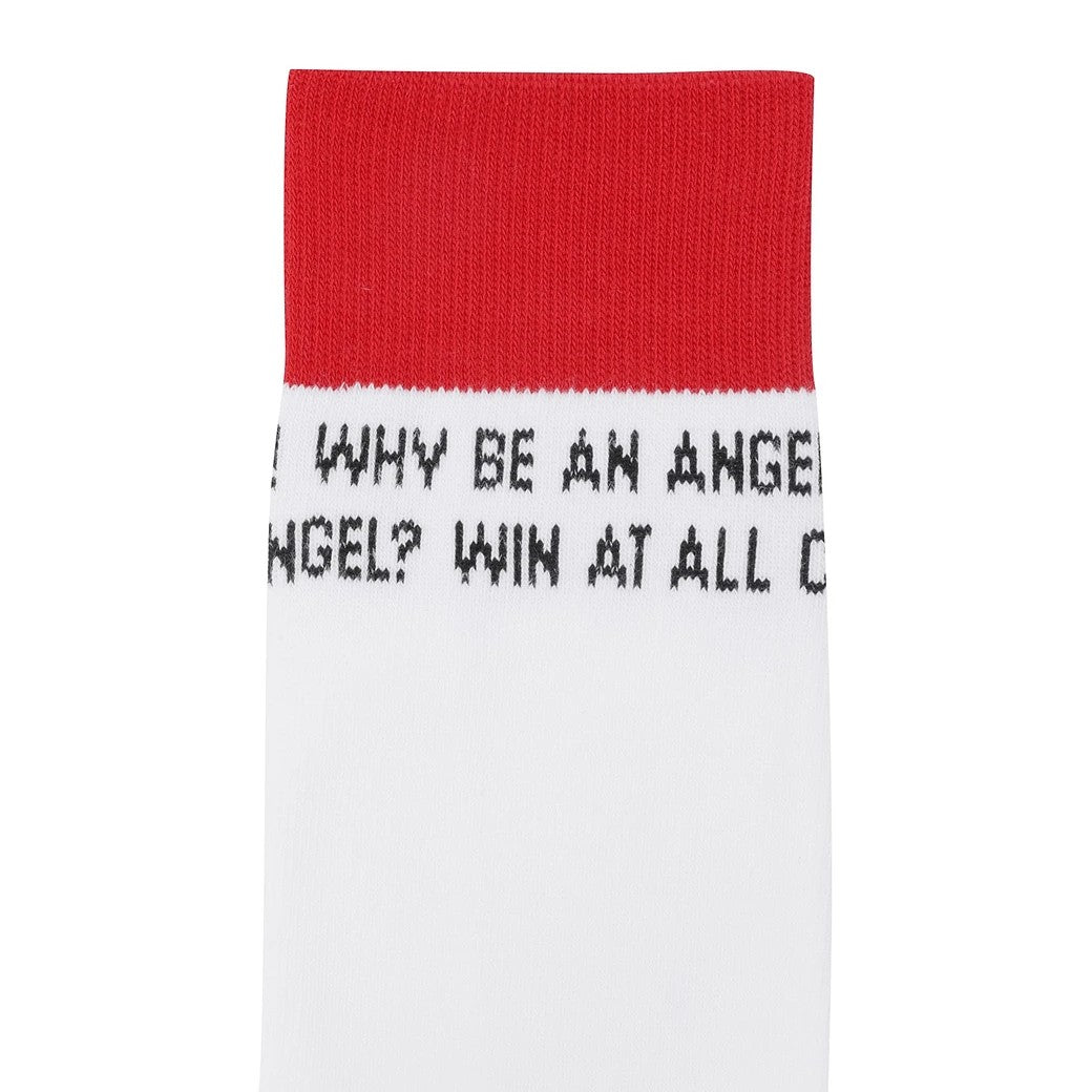 WOMEN スローガンソックス レッド