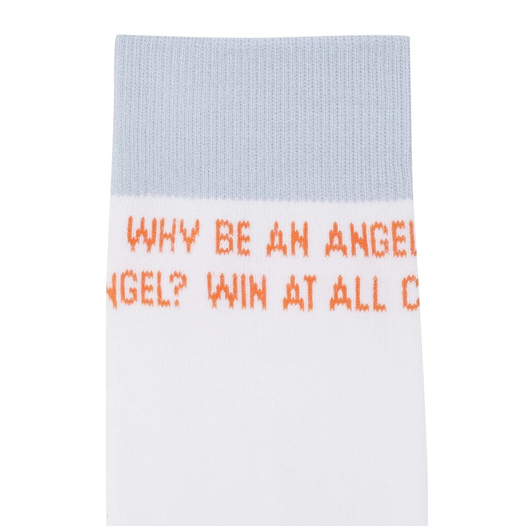 WOMEN スローガンソックス ライトブルー