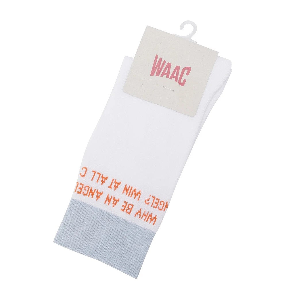 WOMEN スローガンソックス ライトブルー