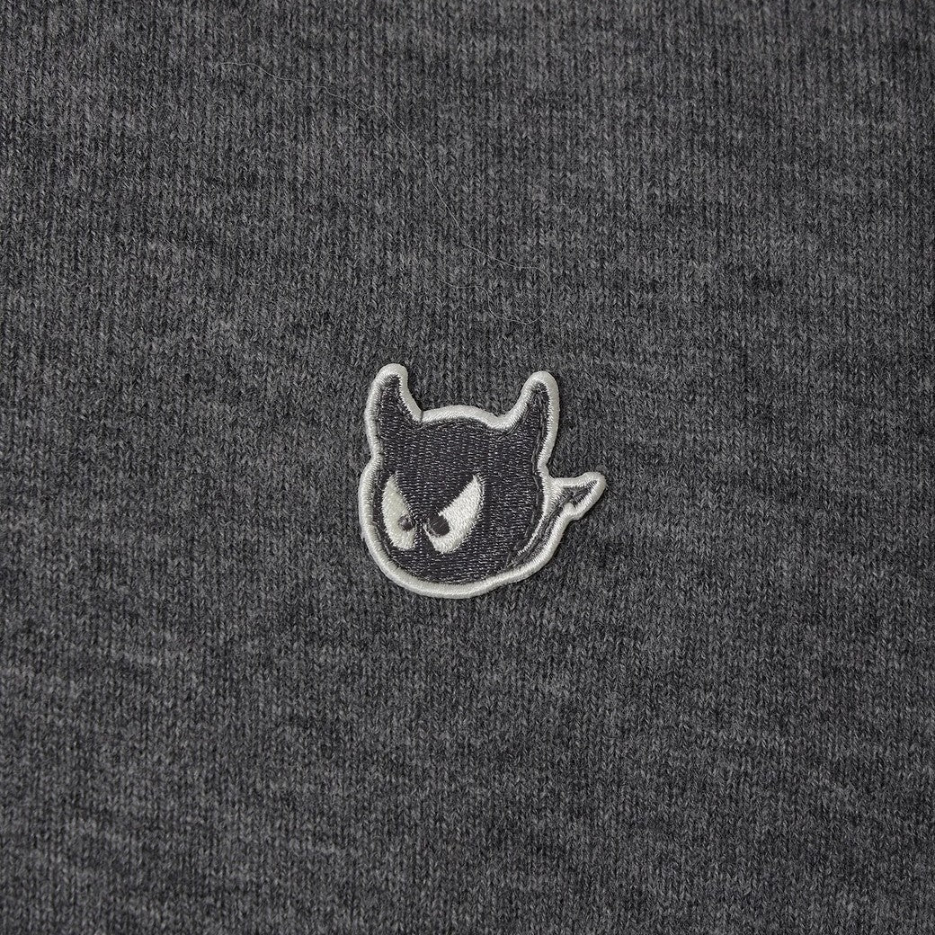 MEN PURE WOOL シグネチャーハーフジップセーター グレー