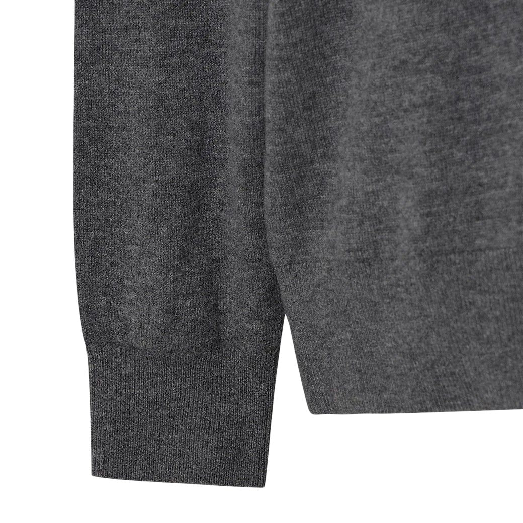 MEN PURE WOOL シグネチャーハーフジップセーター グレー