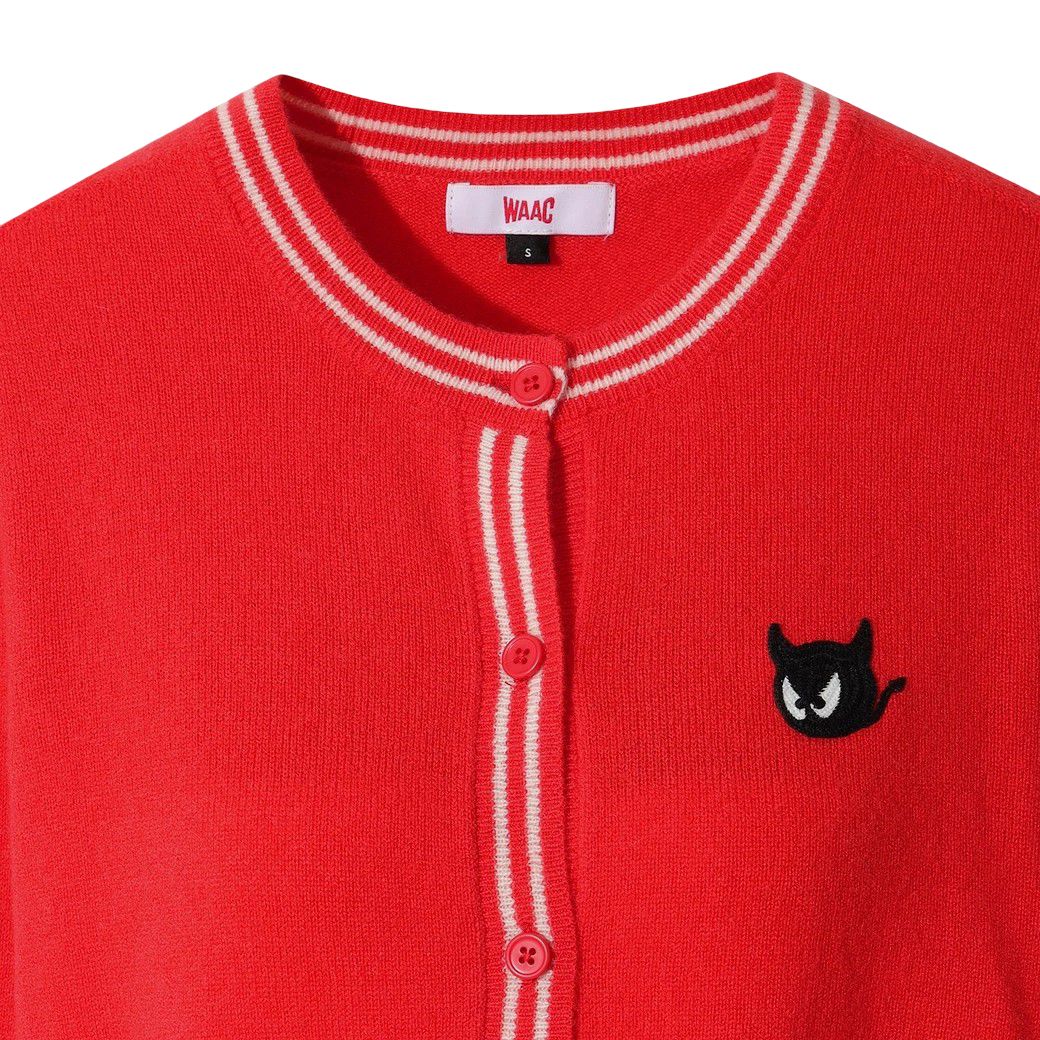 WOMEN WTO カシミヤ100 ホールガーメントカーディガン レッド