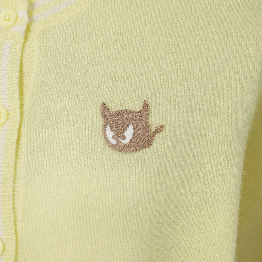 WOMEN WTO カシミヤ100 ホールガーメントカーディガン イエロー