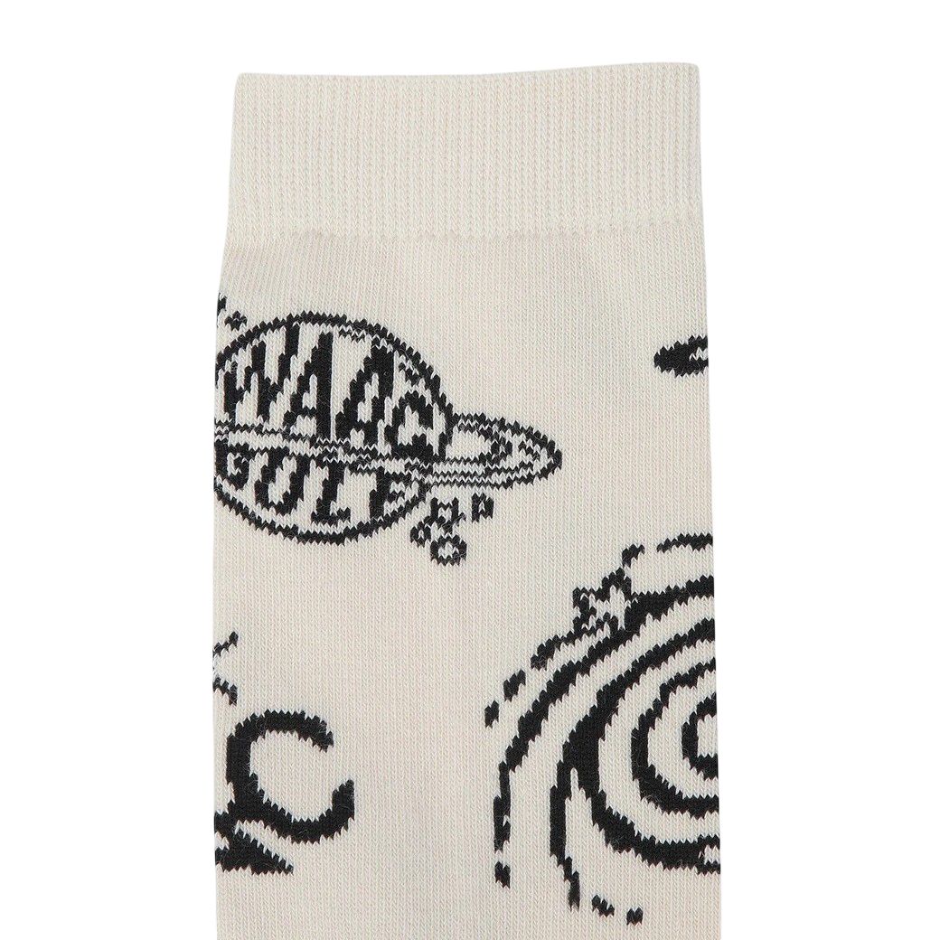 WOMEN SPACE WAACKY ミドルソックス アイボリー
