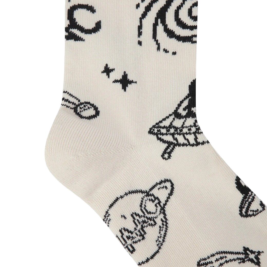 WOMEN SPACE WAACKY ミドルソックス アイボリー