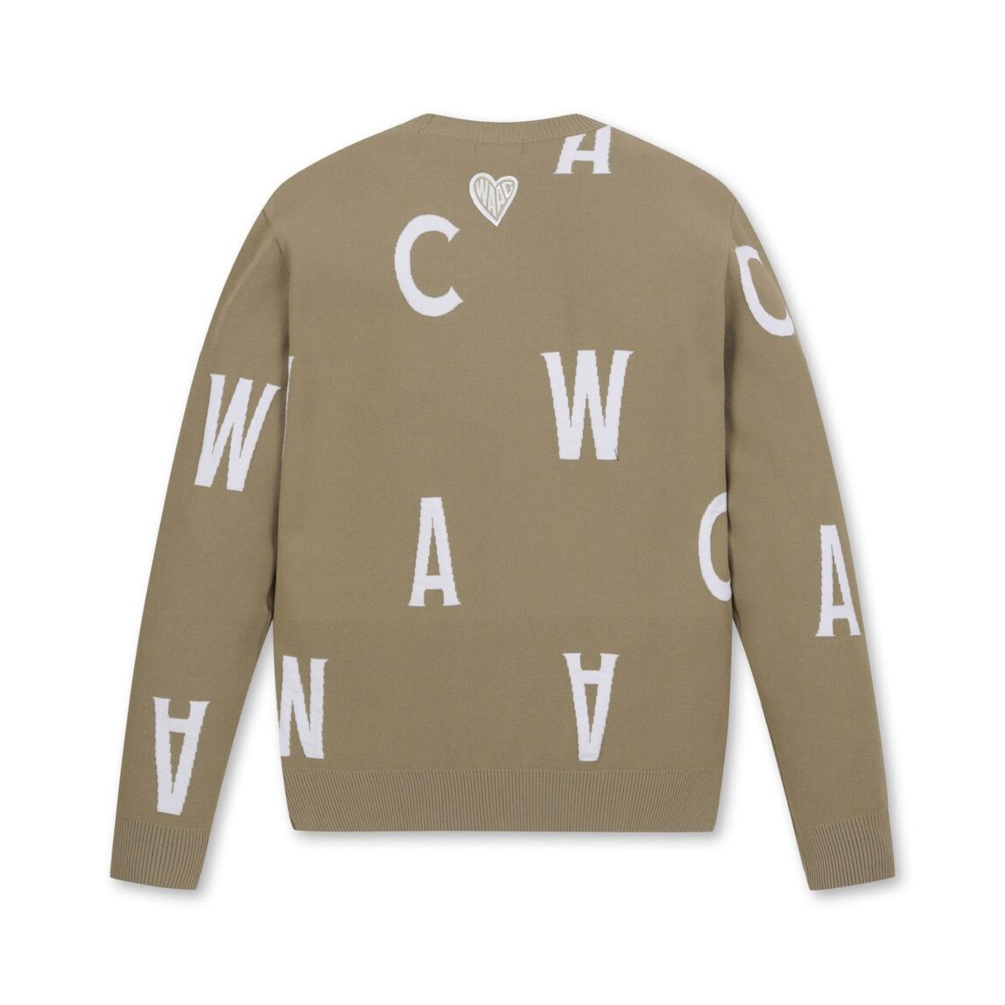 MEN WAACジャガードラウンドセーター ブラウン