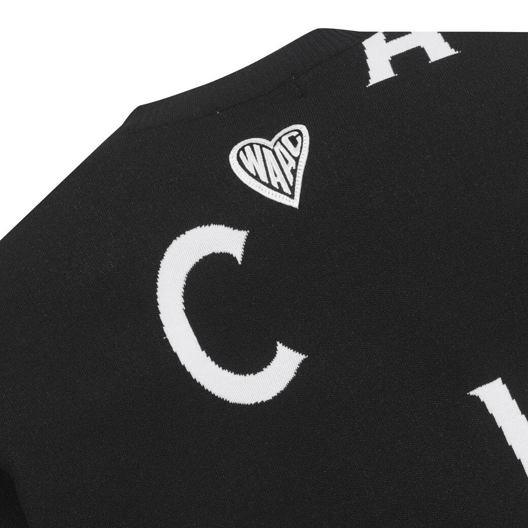 MEN WAACジャガードラウンドセーター ブラック