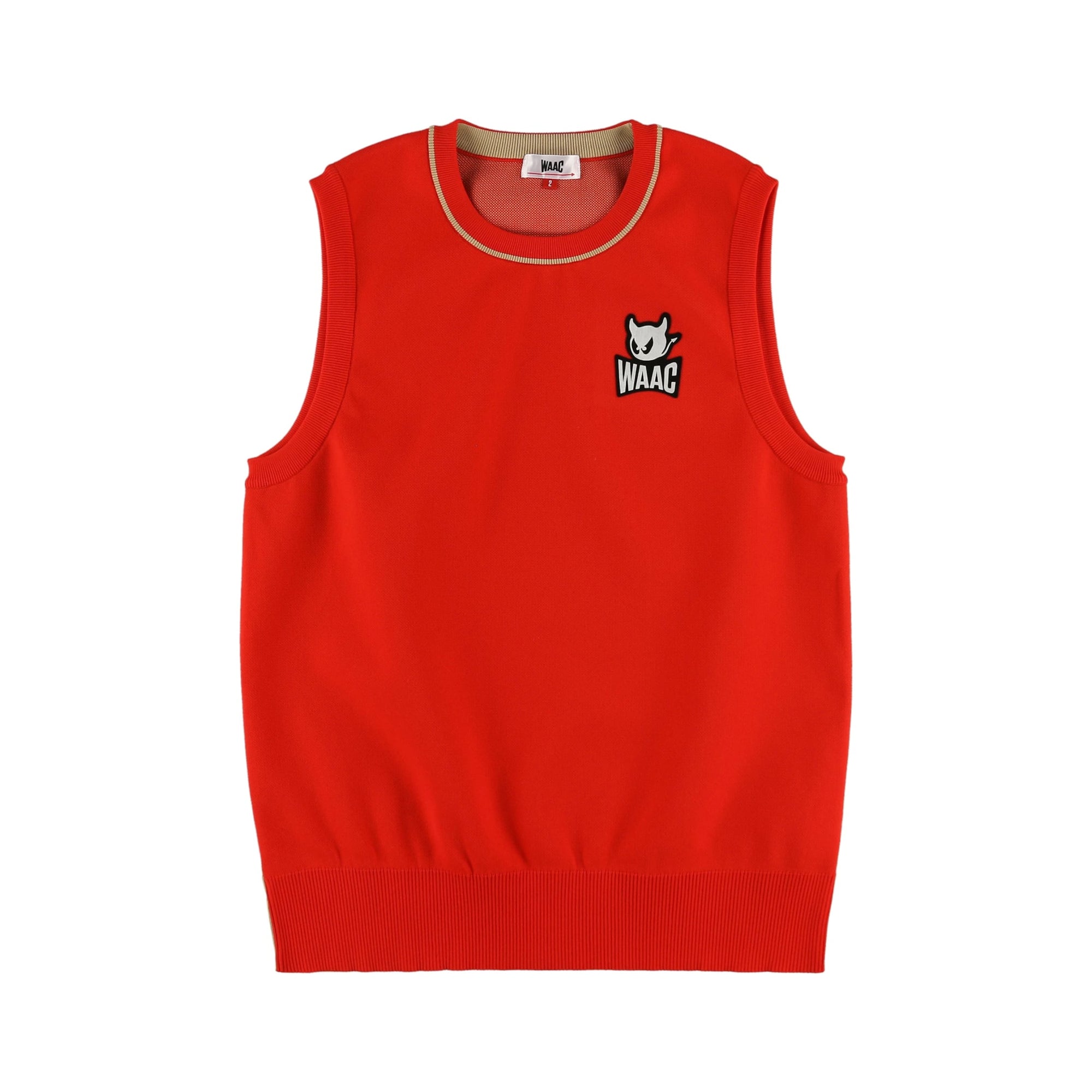 MEN エンゼルヤーン ニットベスト レッド