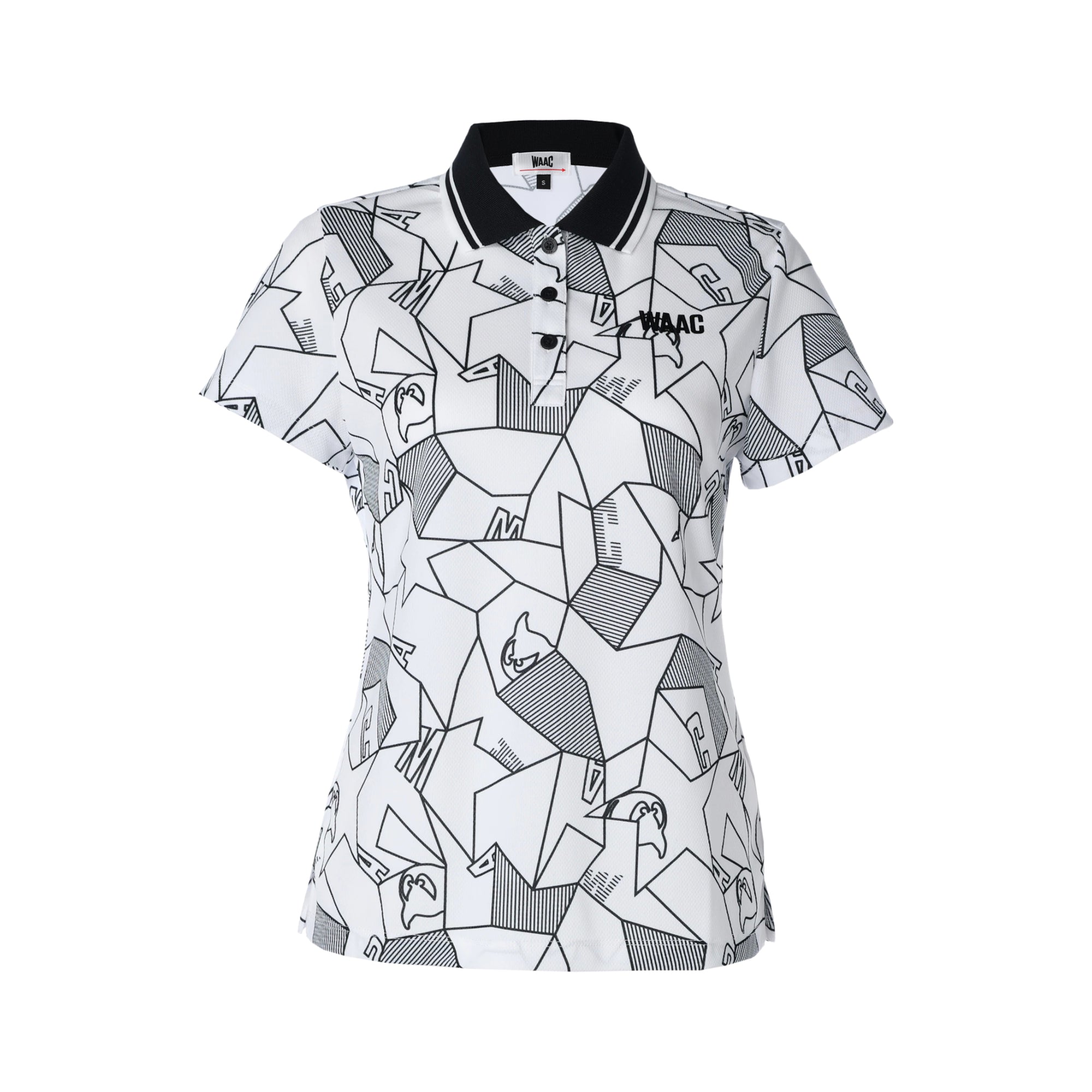 WOMEN ジオメトリックポロシャツ ホワイト