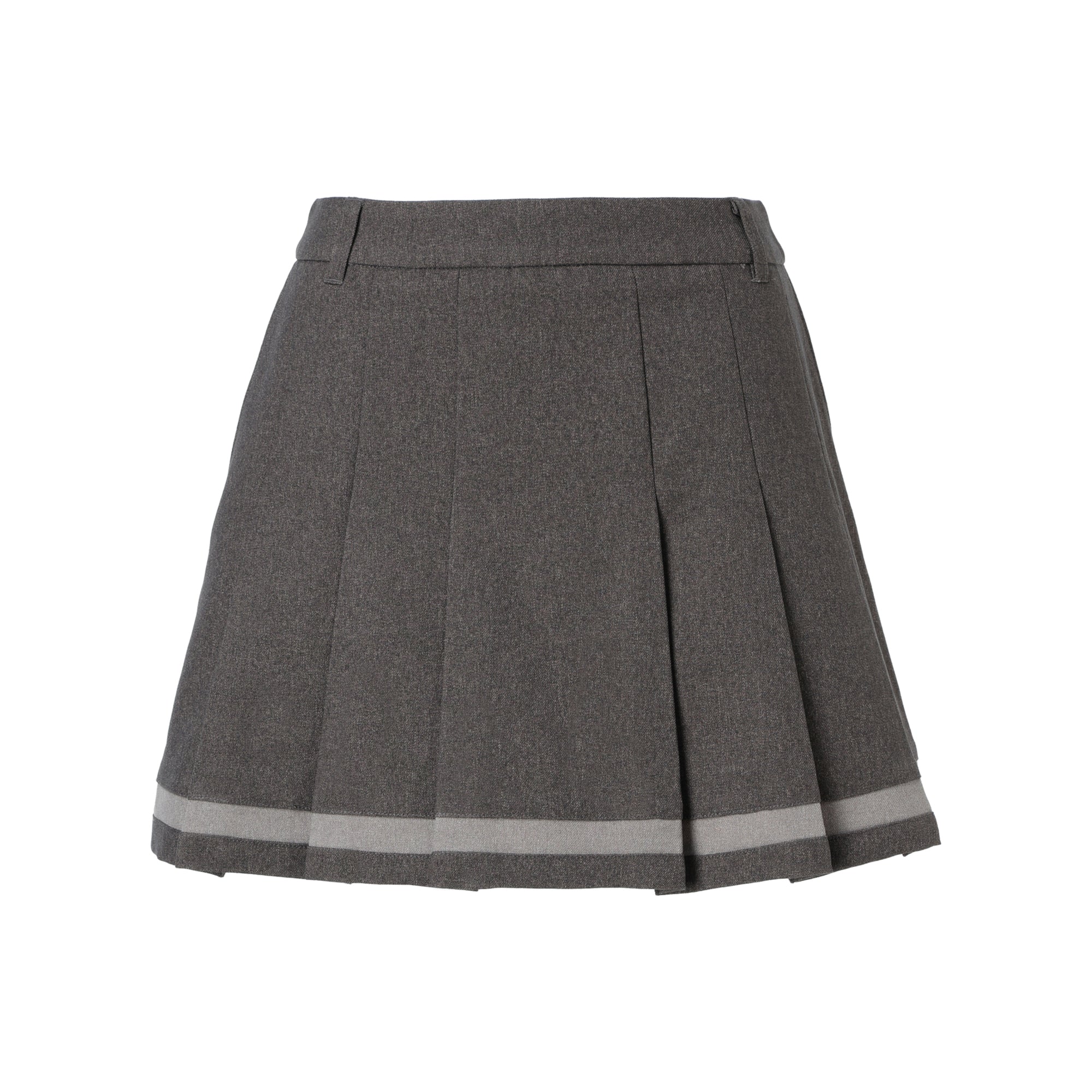 WOMENS ウールライクプリーツスカート チャコール/072244380