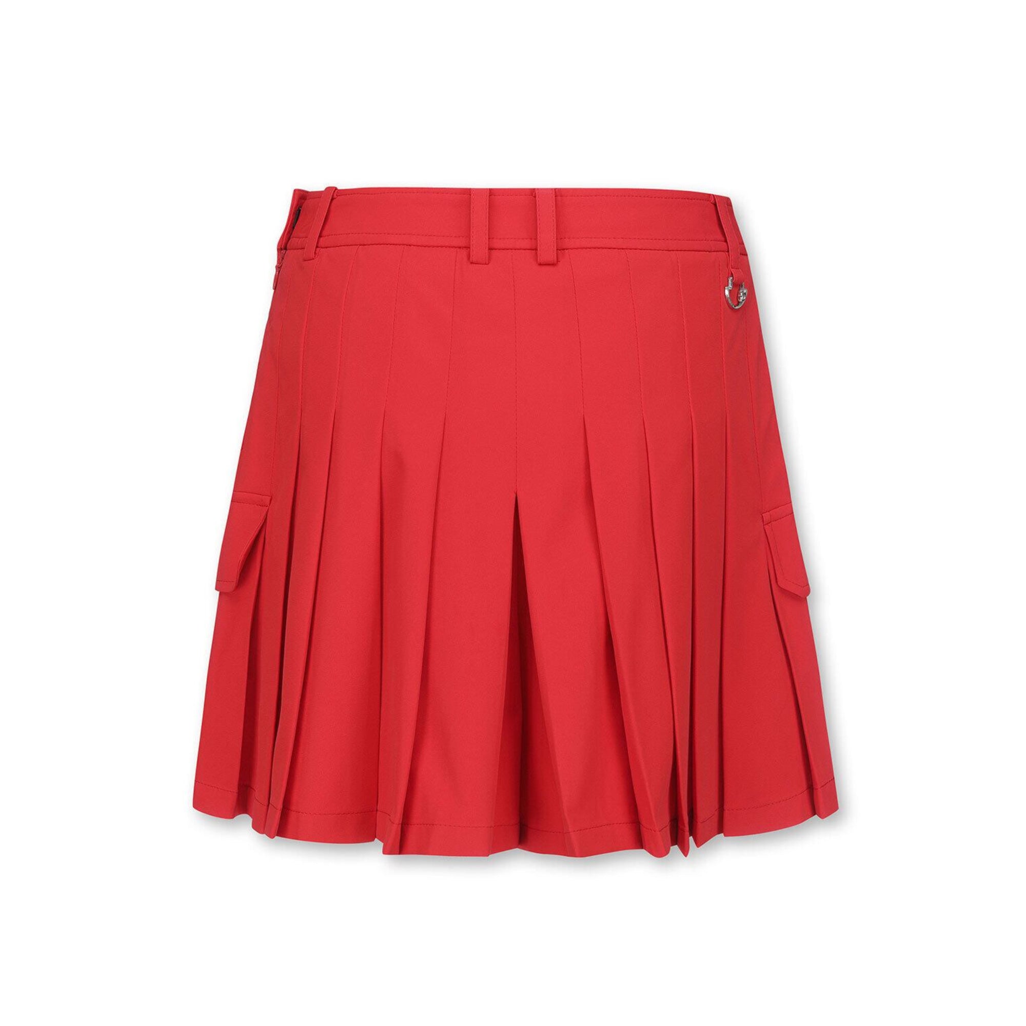 WOMEN バックプリーツショートパンツ レッド