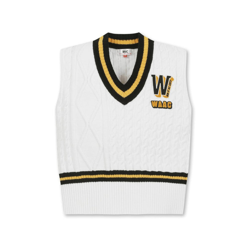 WOMENS Vネック ケーブルニットベスト ホワイト/072324770