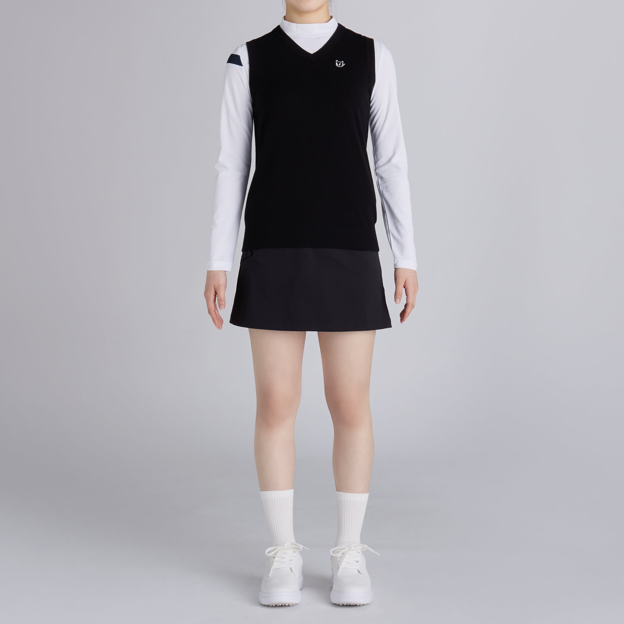 WOMENS ソフトタッチベーシックニットベスト ブラック/072242761