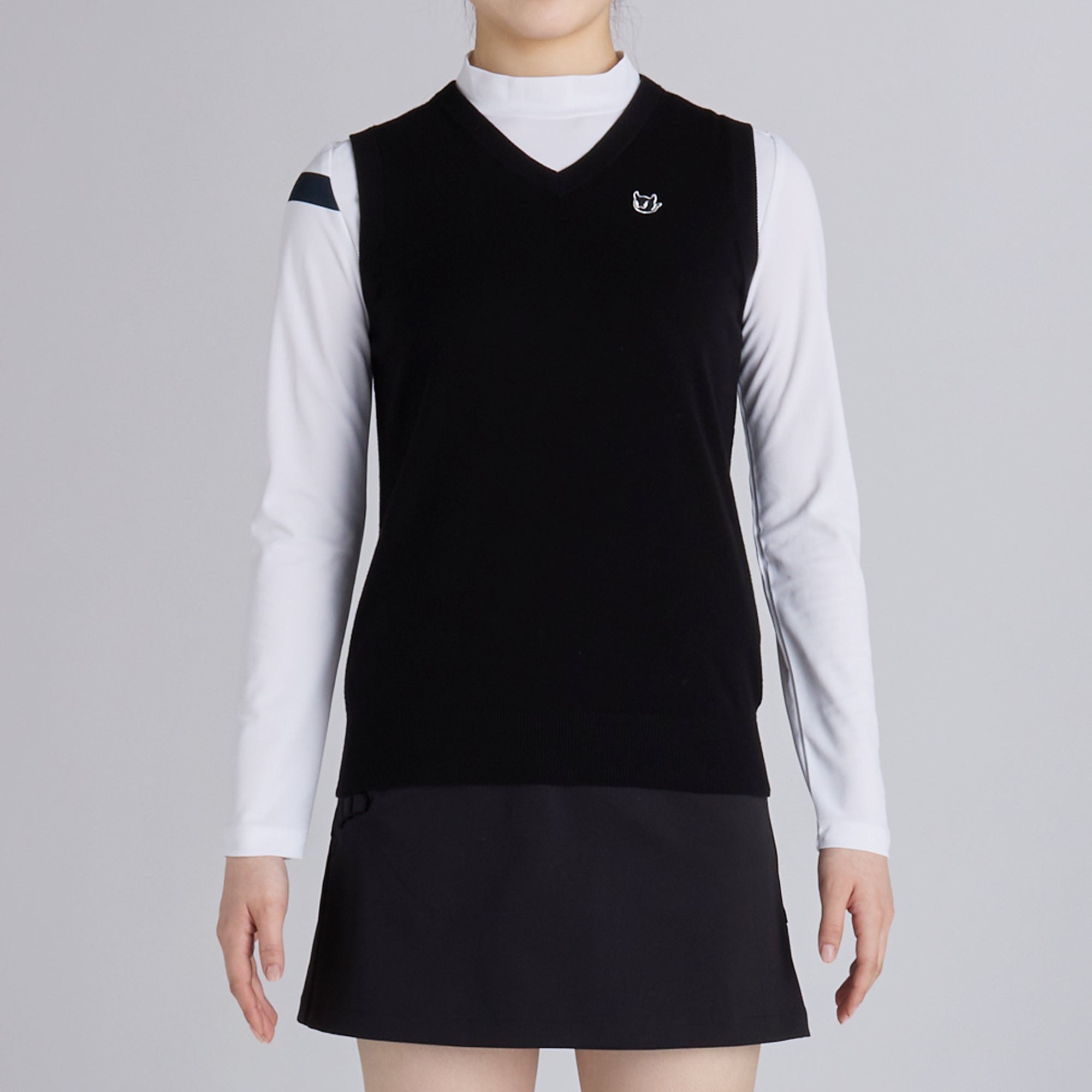 WOMENS ソフトタッチベーシックニットベスト ブラック/072242761