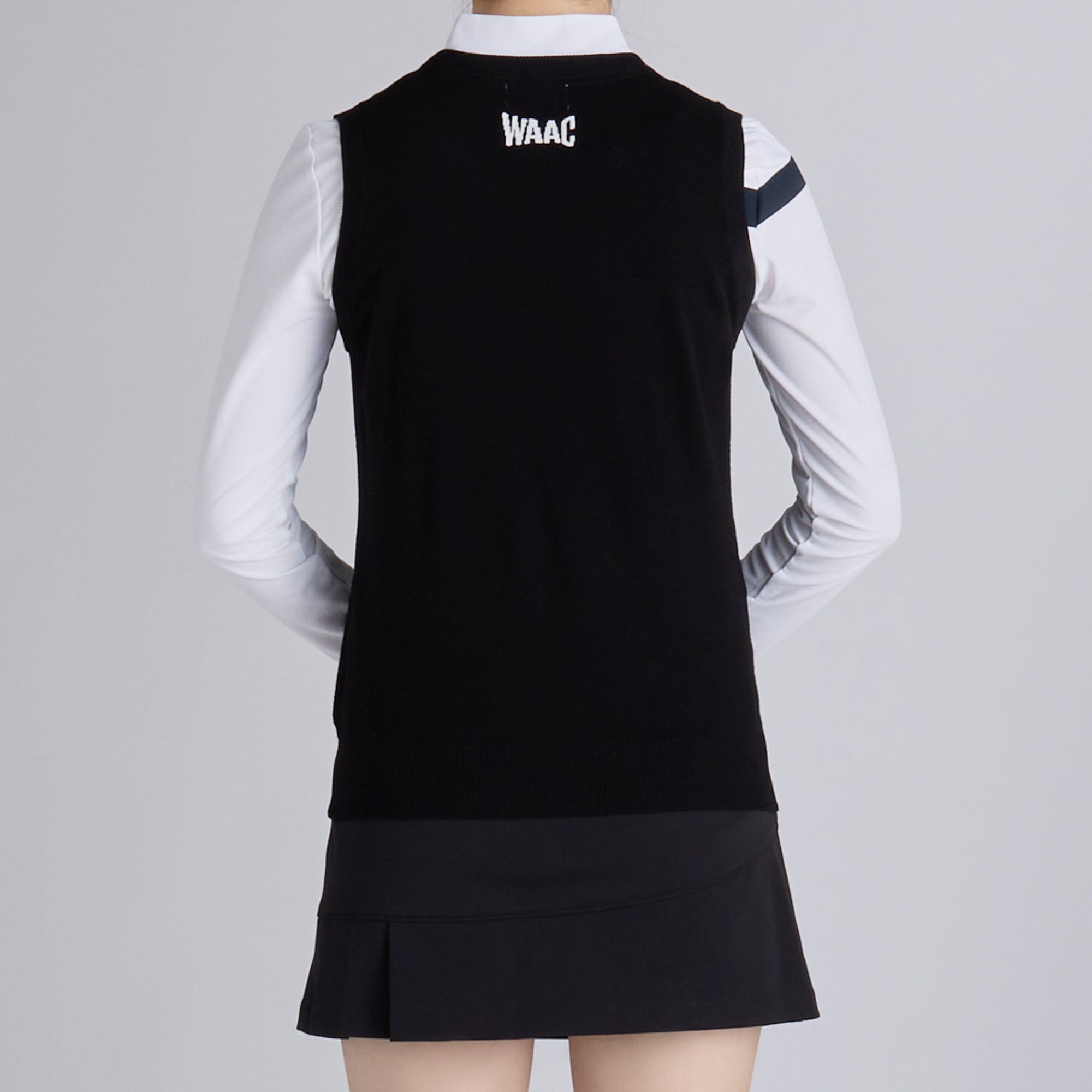 WOMENS ソフトタッチベーシックニットベスト ブラック/072242761