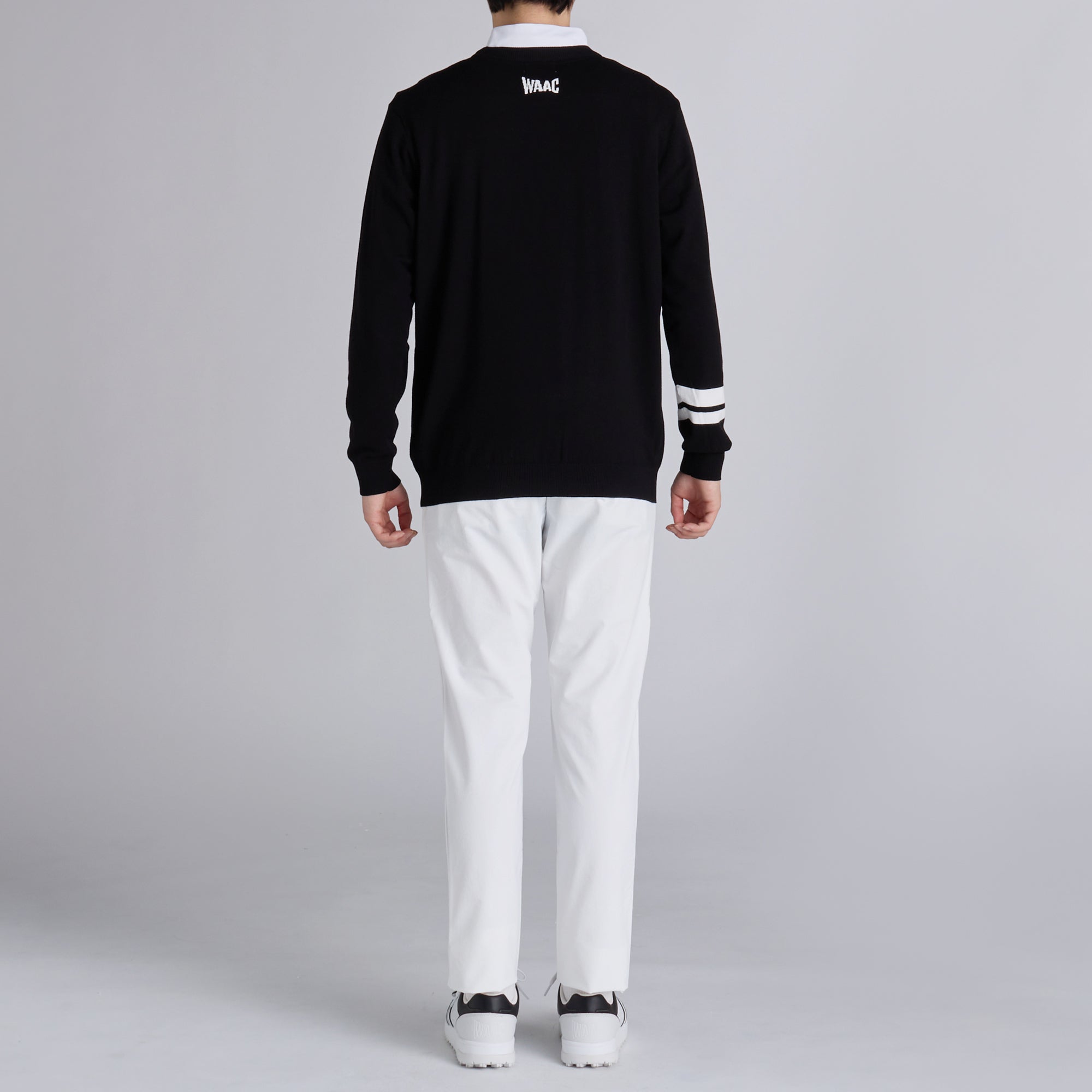 MENS ソフトタッチベーシックニット 長袖プルオーバー ホワイト/072242711