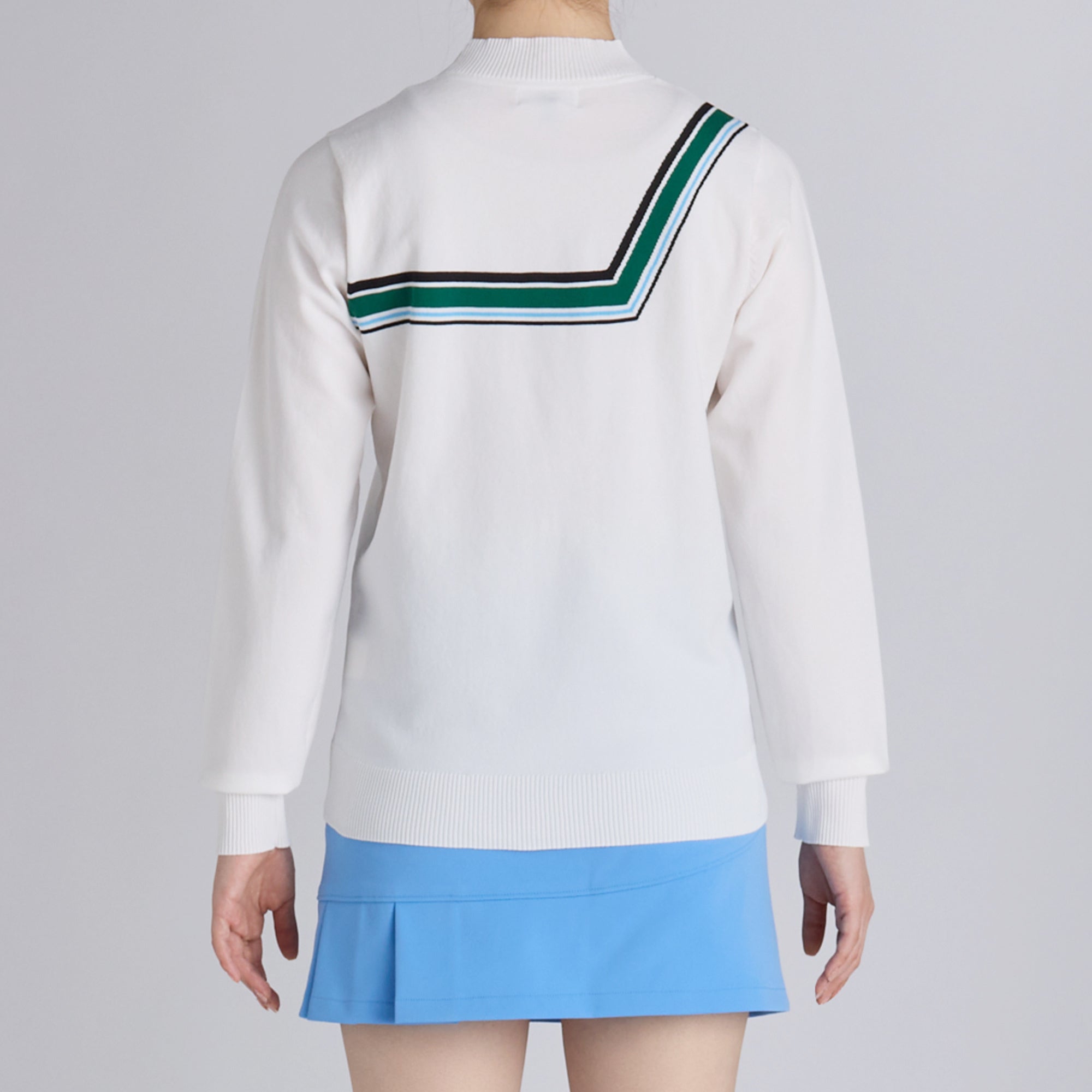 WOMENS 変形ボーダーニット 長袖プルオーバー オレンジ/072242760