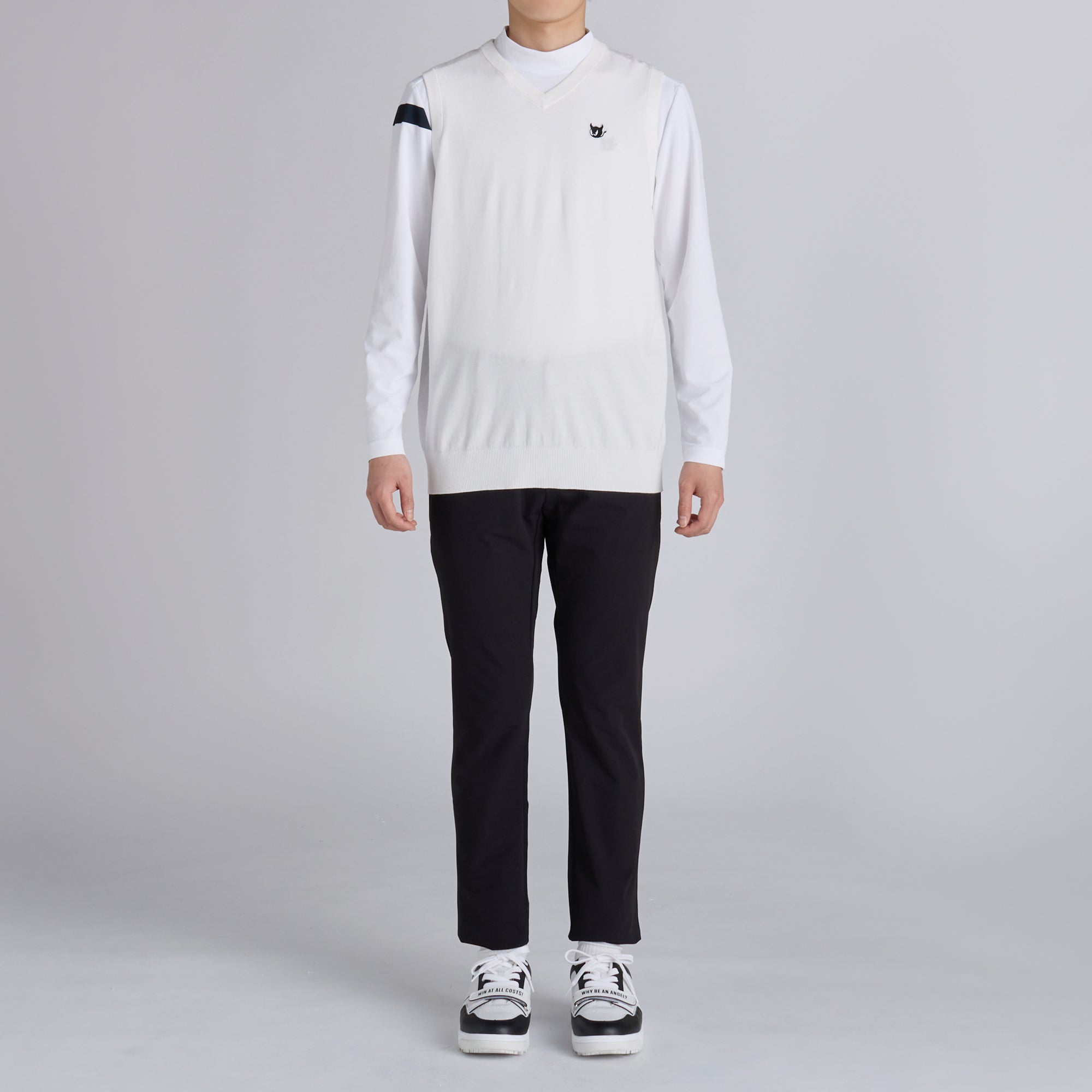 MENS ソフトタッチベーシックニットベスト ホワイト/072242712