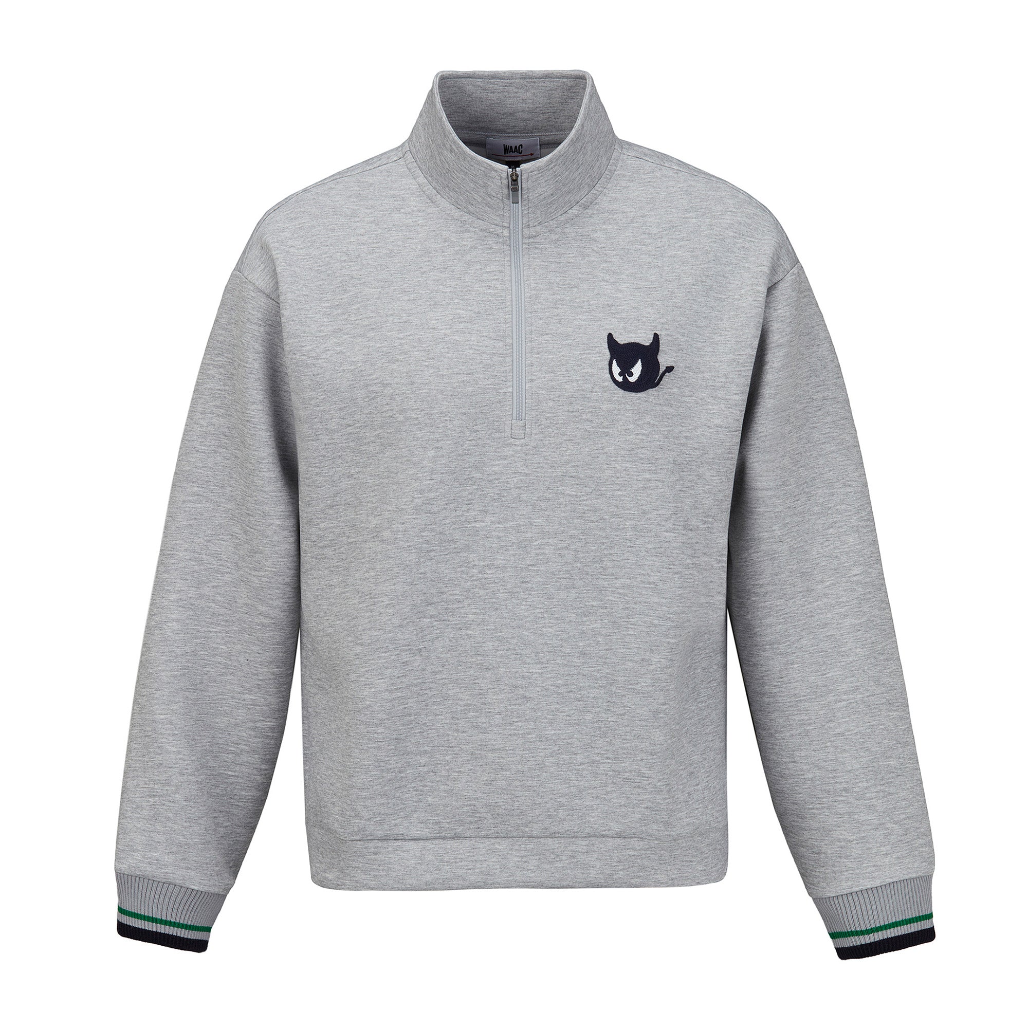 MEN ダンボールニットスポーティーハーフジップ グレー