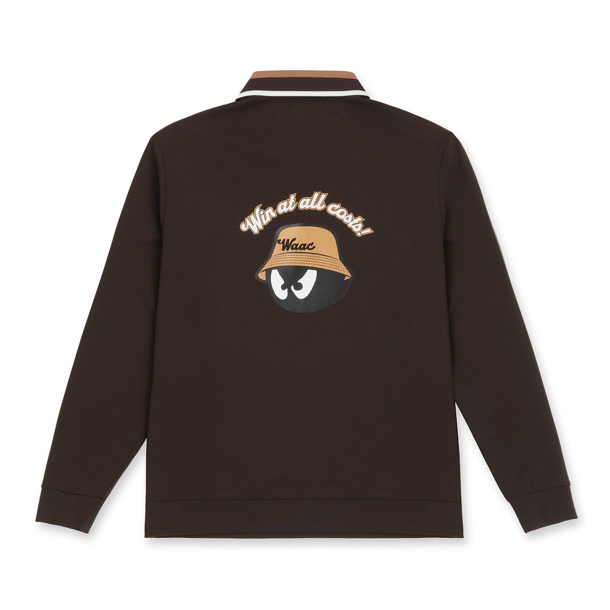 MEN BUCKET WAACKY ライトストレッチポンチポロシャツ ブラウン