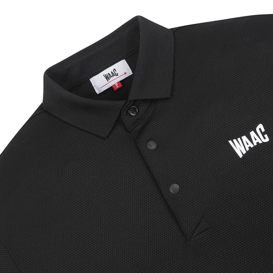 MEN ロングスリーブポロシャツ ブラック