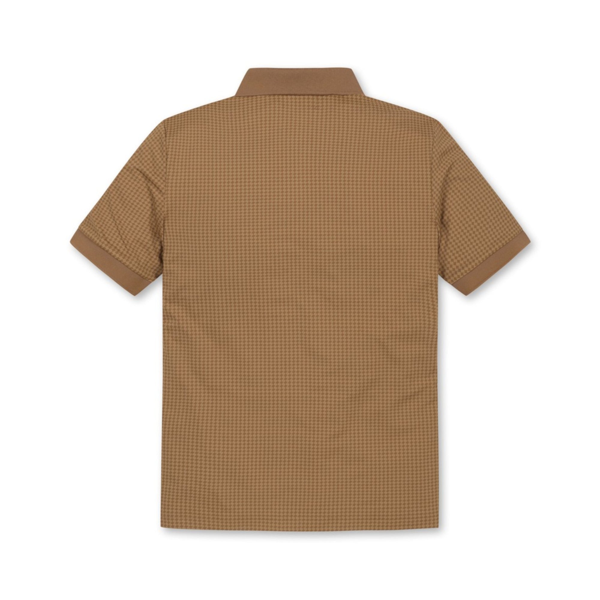 MENS アーガイルパターン半袖ポロシャツ ブラウン/072344000