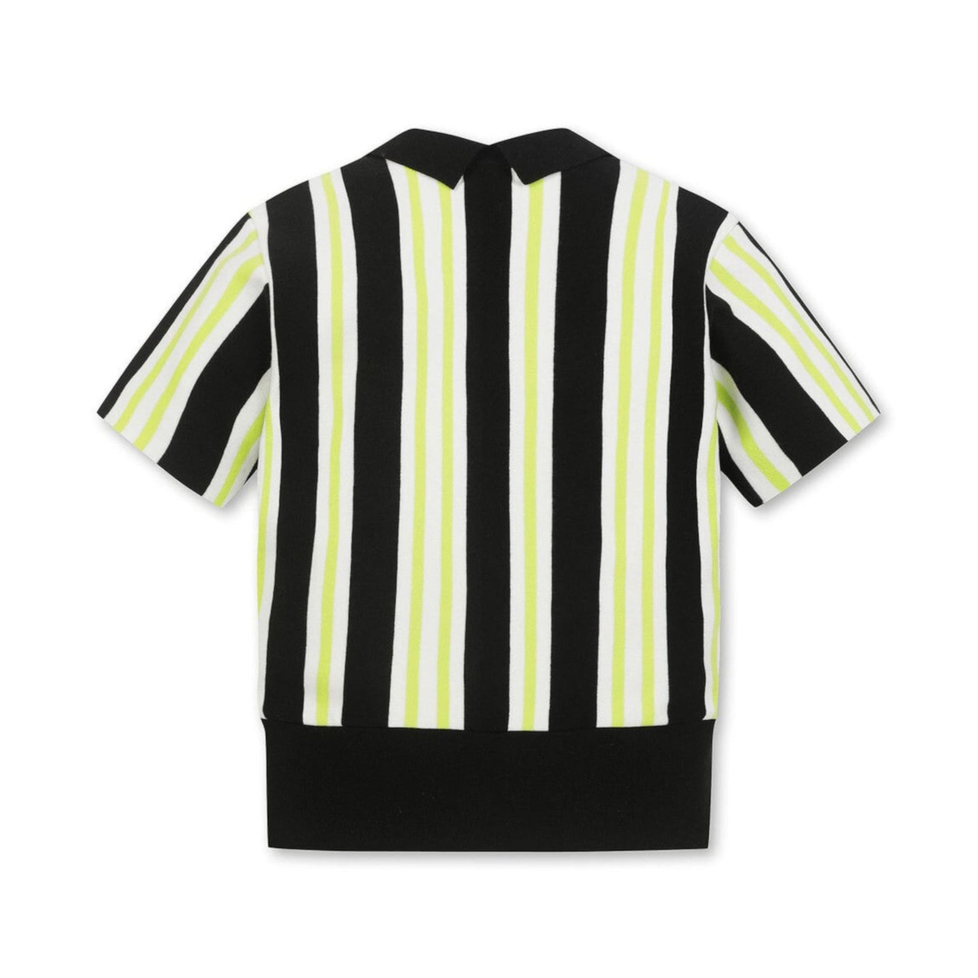 WOMEN カラーブロックバリアント 半袖セーター ブラック