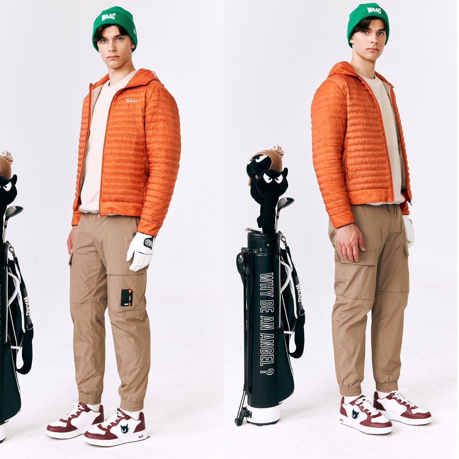 MEN 起毛メッシュジョガーパンツ ベージュ