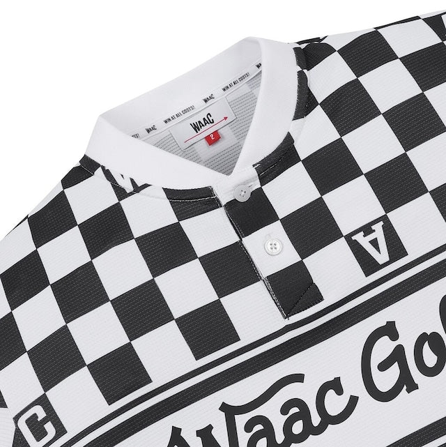 MENS チェック半袖ポロTシャツ ブラック/072332009