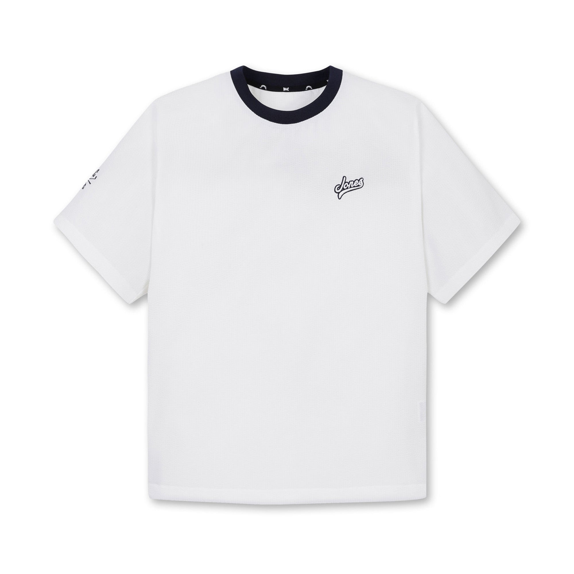 【WAAC X JONES】MEN シアサッカーショートスリーブプルオーバー ホワイト