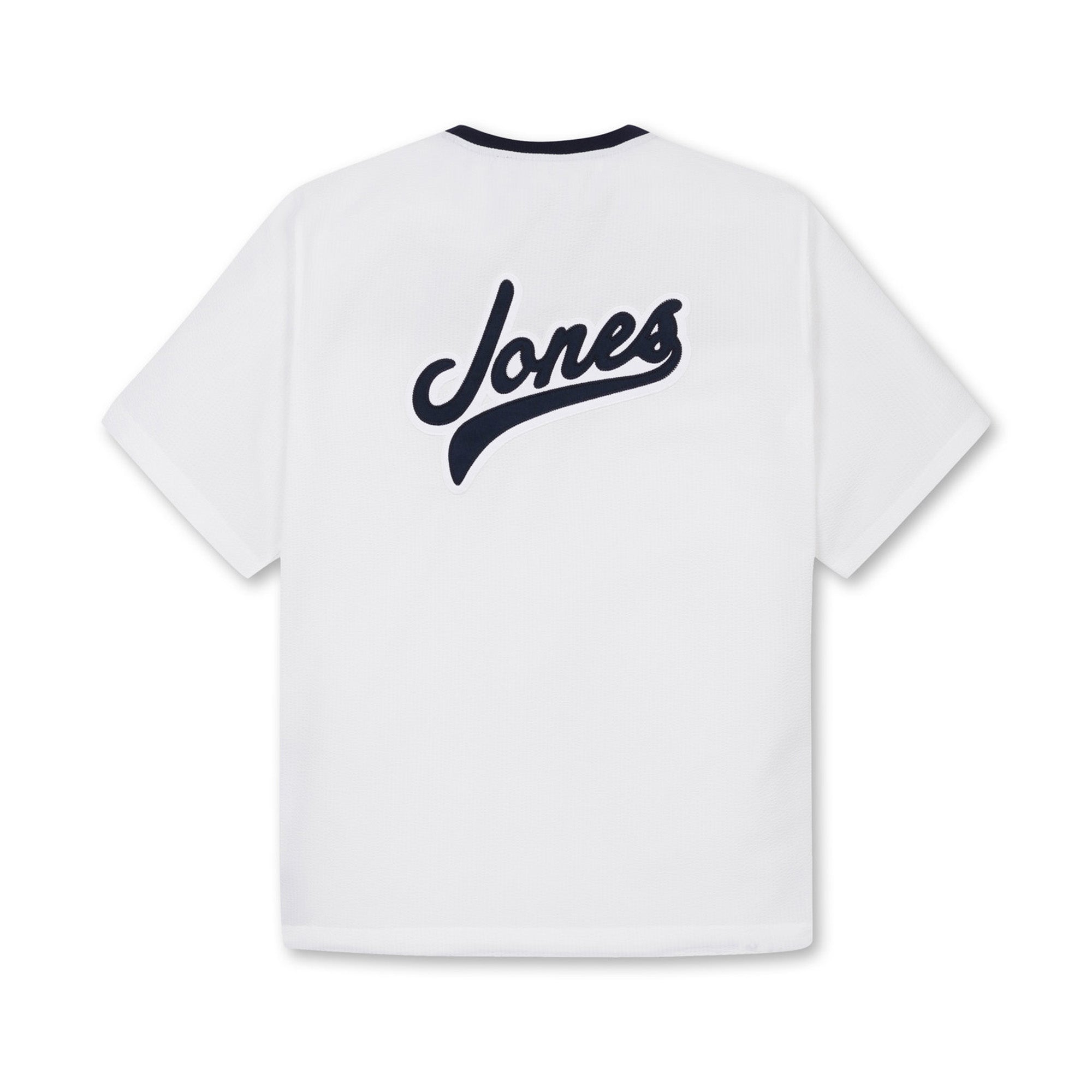 【WAAC X JONES】MEN シアサッカーショートスリーブプルオーバー ホワイト